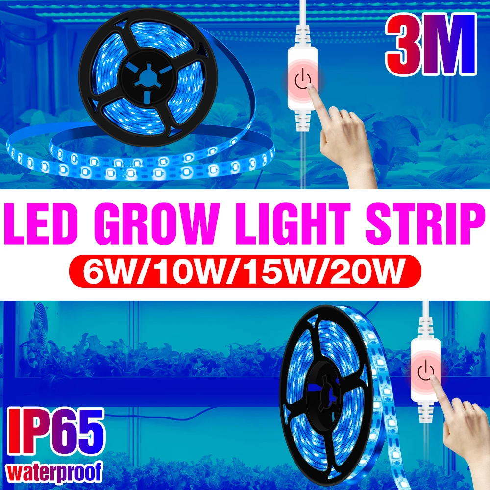Flexível LED Grow Light Strip  Phytolamp para Planta  Hidroponia Interior  Flor  Cultivo de