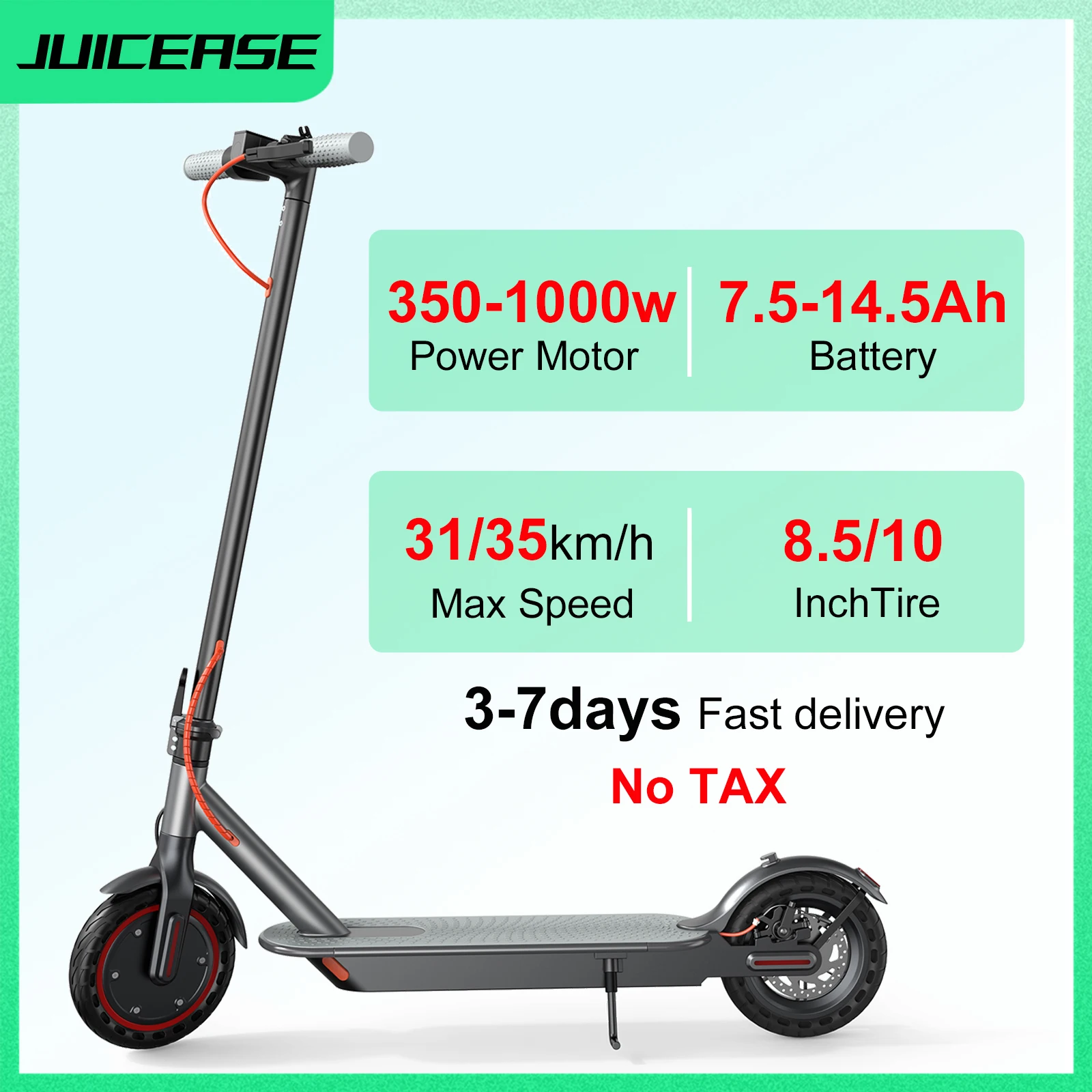 JUICEASE 350 W/500 W Elektroroller für Erwachsene, 35 km/h, elektrischer Tretroller, 45 km maximale