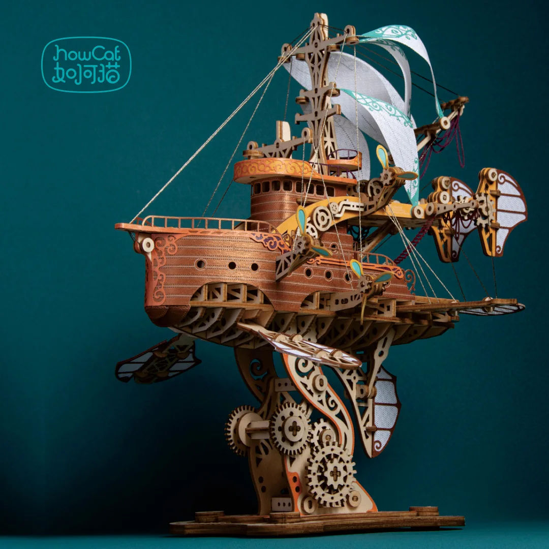 DIY 3D Wooden Puzzle Fantastic Spaceship Popular Assembly Model Kits Toys For Children Kids Girls