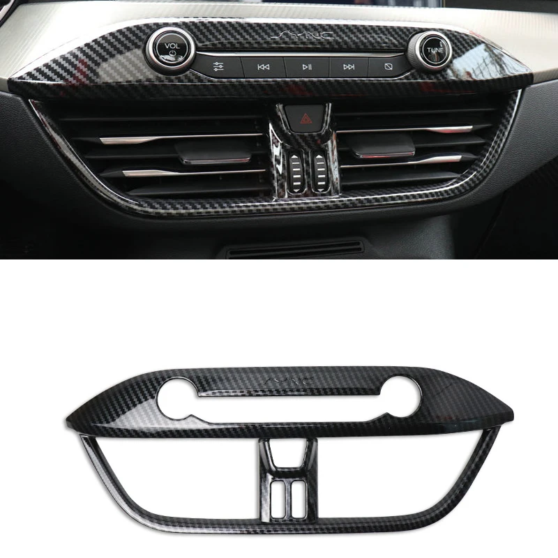 Carbon Fiber Style Central Control Air Conditioning Panel Cover Trim Car Accessories For Ford Focus