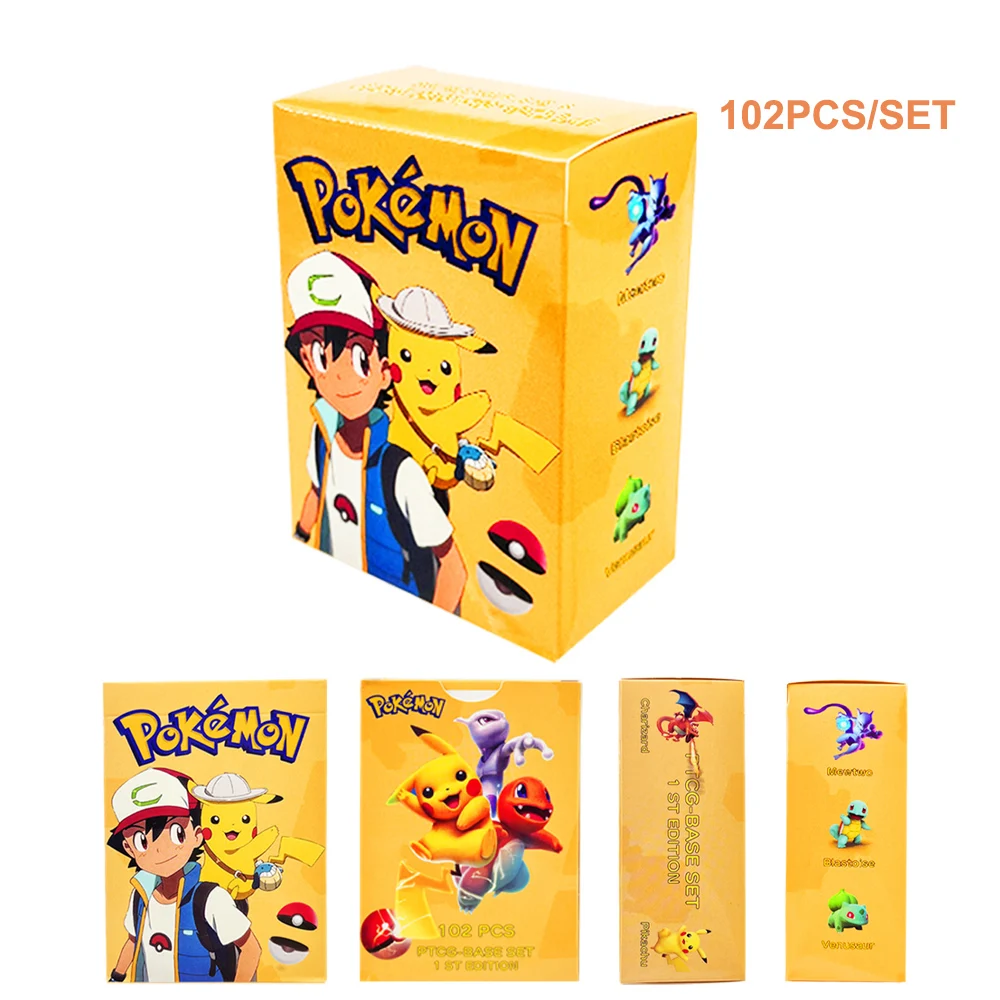 Pokemon First Edition Classic Base Set Trading Cards Whole Pack Foil Flash Cards Game Collection