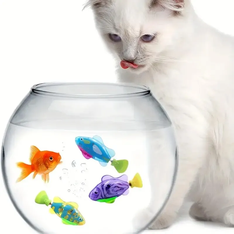 Electronic Fish Baby Summer Bath Toy Pet Cat Toys Swimming Robot Fish With LED Light Water Swim Pool
