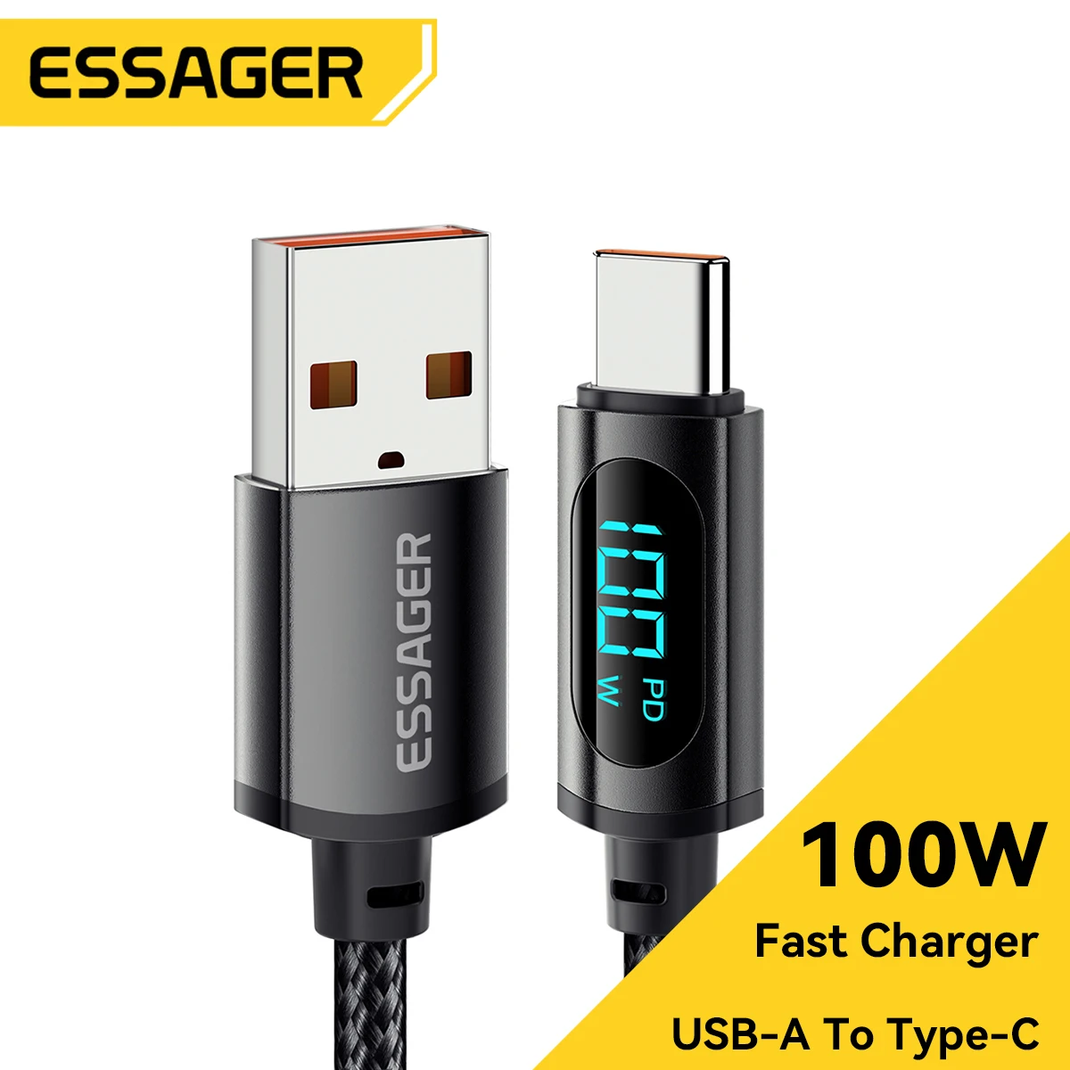 Essager 7A USB Type C Cable Display PD 100W Fast Charging USB C Data Cord For xiaomi poco Samsung