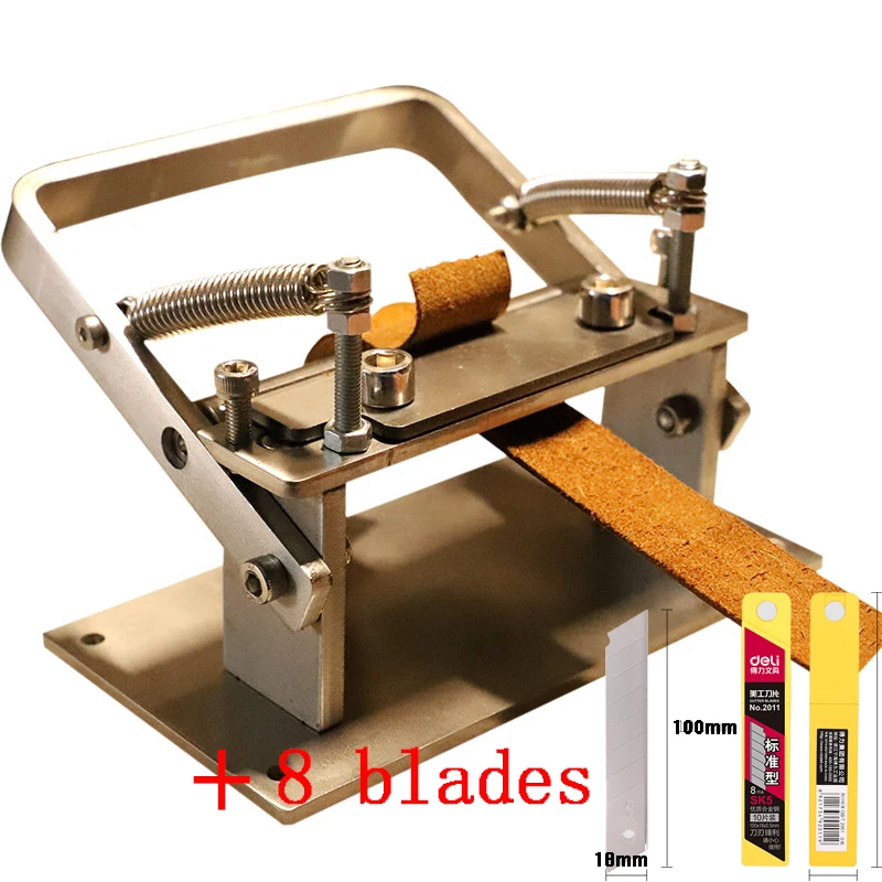 304 Stainless Steel Craft Leather Splitter Machine DIY Manual Cutting Peeler Rolling Bearing Tools