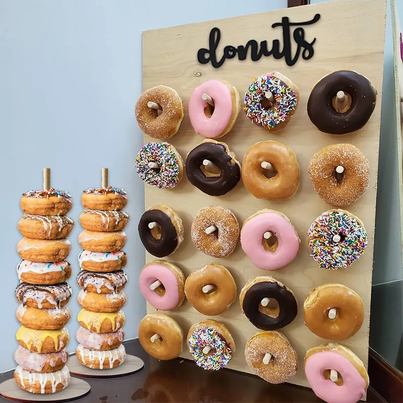 Wedding Decoration Wooden Donut Stand Wall Dessert Doughnut Table Holder Wedding Mariage Supplies