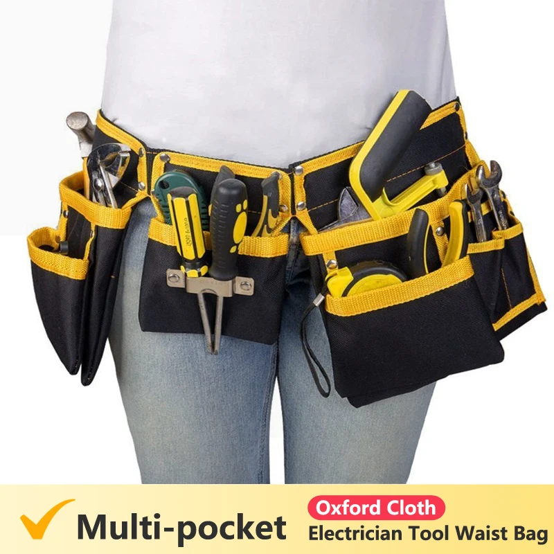 Multi-functional Electrician Tools Bag Waist Pouch Belt Storage Holder Organizer Oxford Cloth