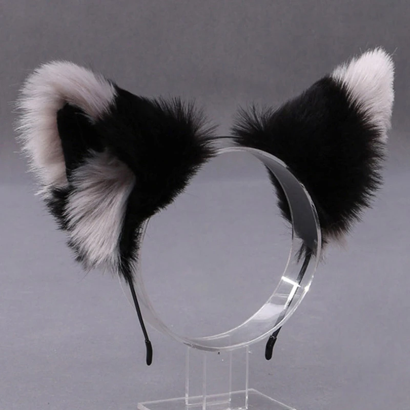 Lolita  Animal Cat Fox Ear Hair Hoops Cosplay Faux Fur Hairband Girls Halloween Anime Headbands