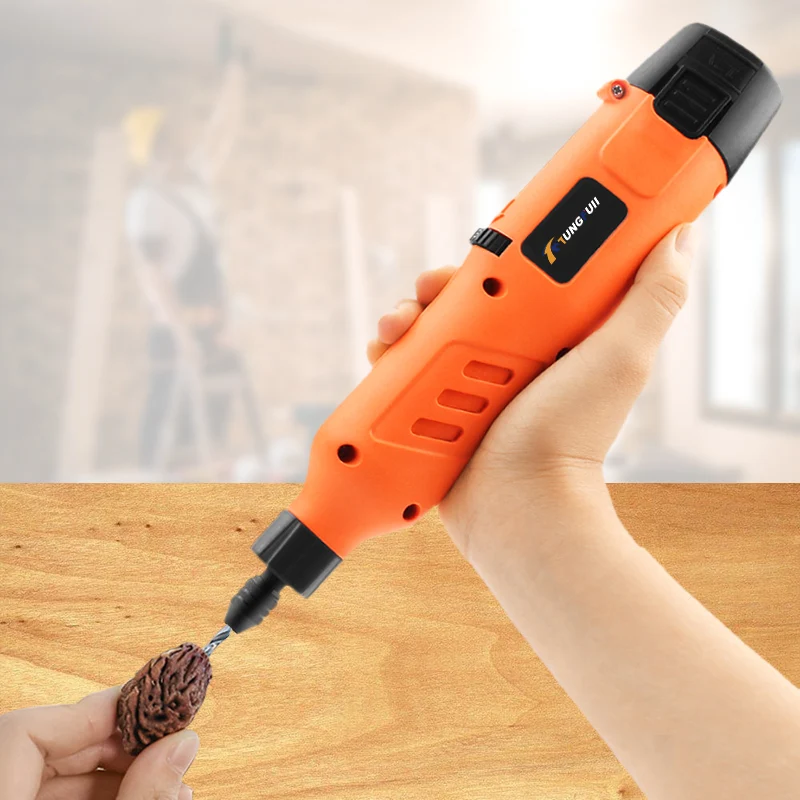 12V 80W Cordless Drill Gravador de bateria de lítio Mini broca elétrica recarregável Dremel Rotary