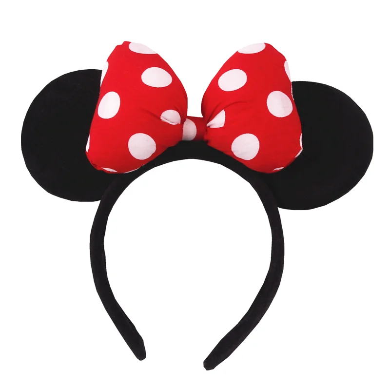 Big Size Classic DOT Bow Minnie Mouse Ears Headband Women Party Girl Hairband Hot Festival Disney