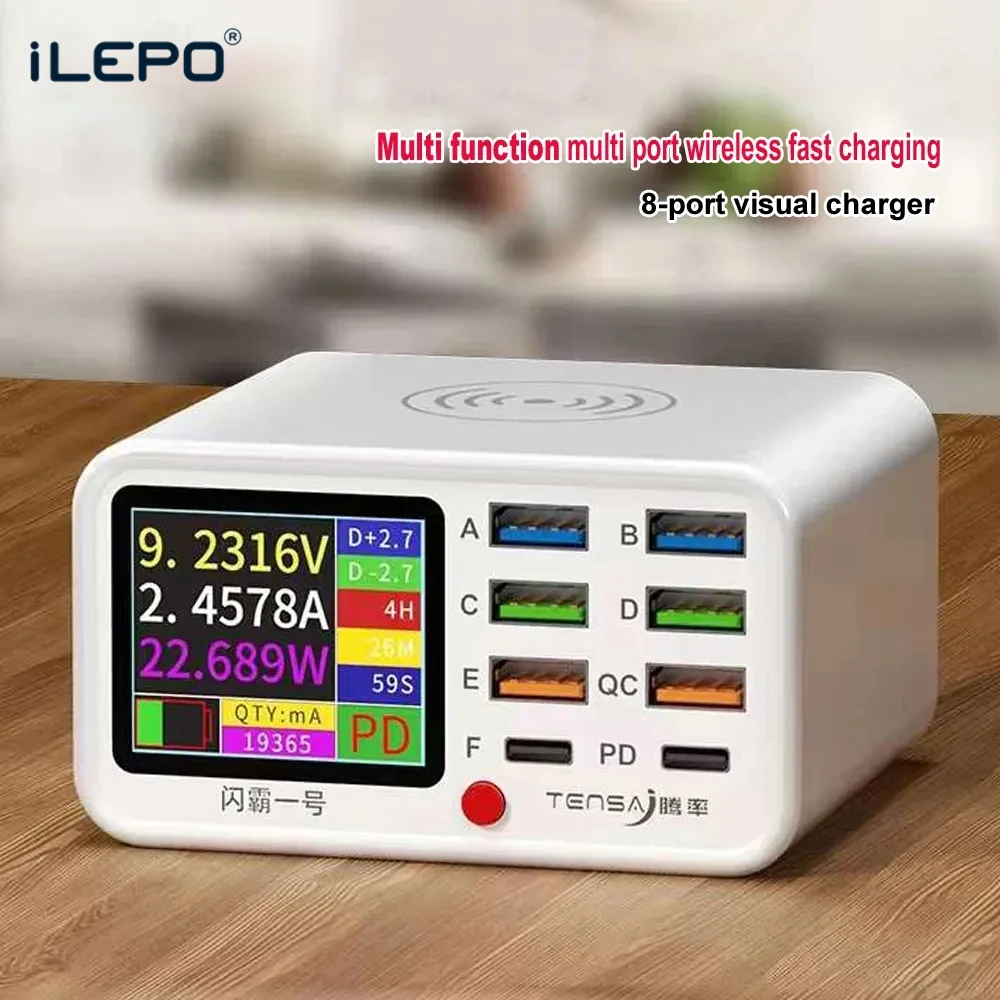 65w USB Typ C Multifunktions-Ladestation kabelloses Laden schnell 8 Ports pd qc 3,0 Schnell