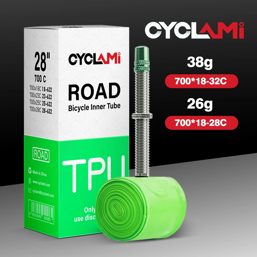 CYCLAMI Ultralight Bike TPU Inner Tube 700C 700 X18 32 Road Bicycle TPU Material Tire 45mm 60mm