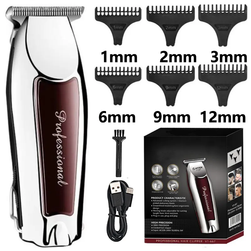 Rechargeable cordless hair trimmer for men grooming professional electric hair clipper beard hair