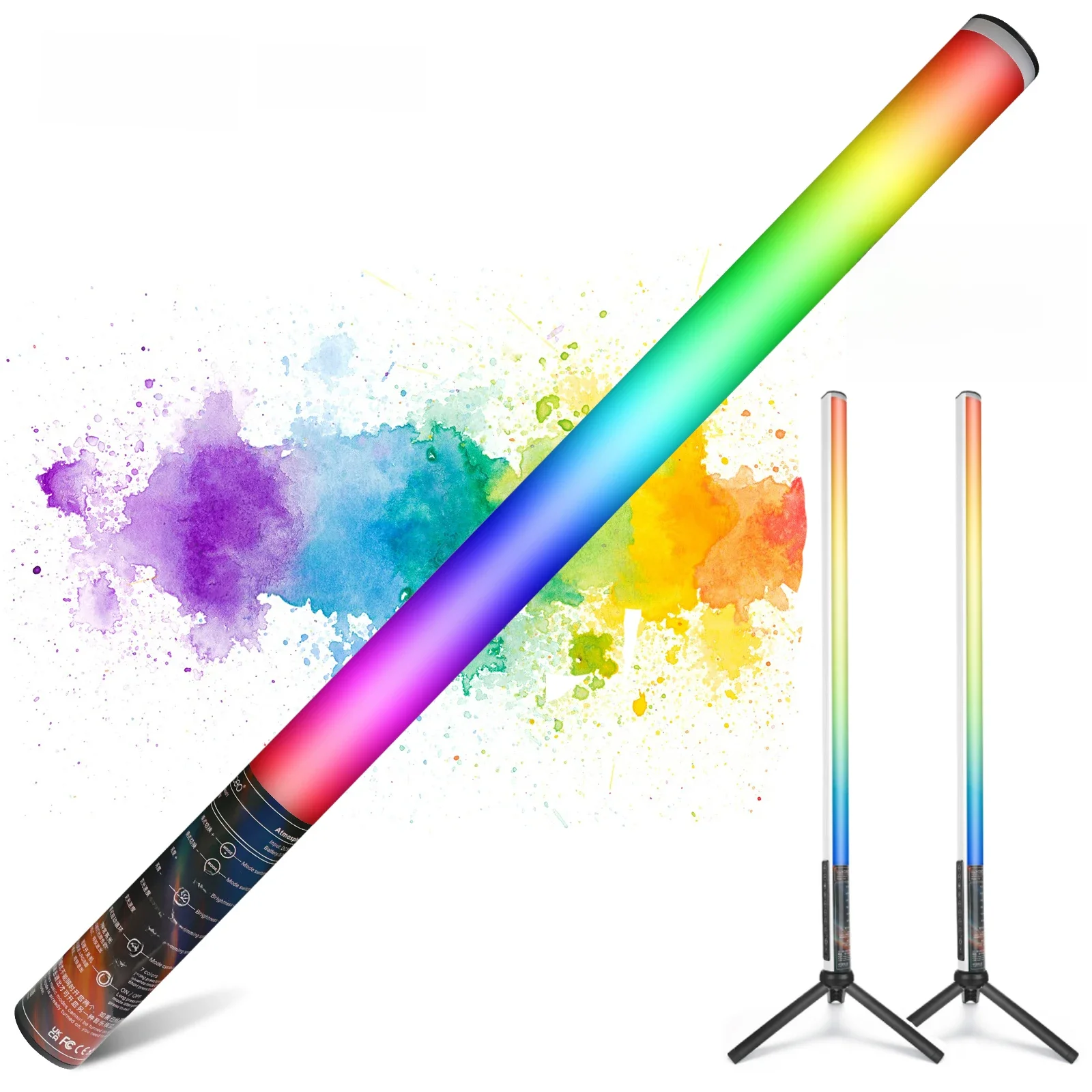 Luxceo 2pcs 85cm Stimmungs beleuchtung klebt Farb atmosphäre Hintergrund Farbwechsel licht mit Musik
