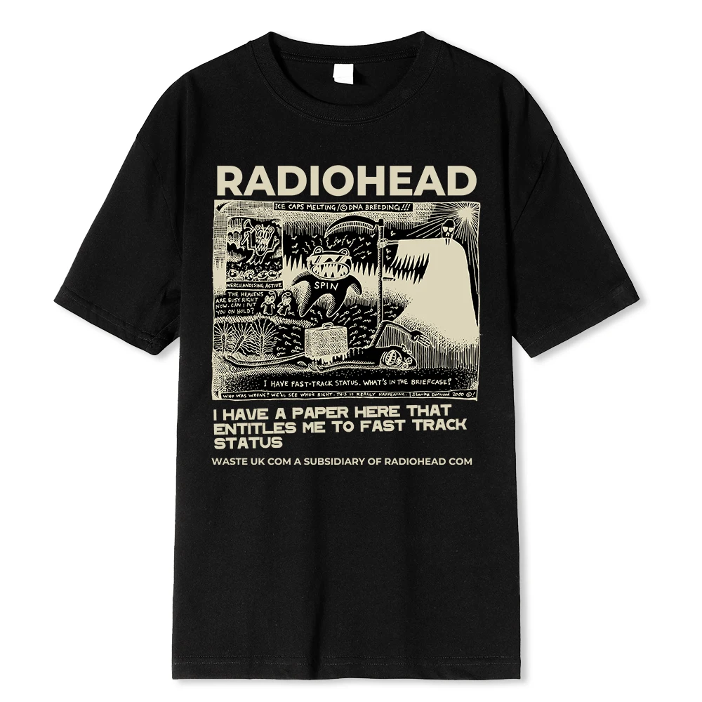 Radiohead T Shirt Men Vintage Classic Tees North America Tour Rock Boy Camisetas Hombre Hip Hop