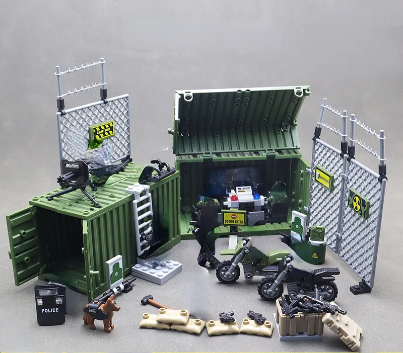 MOC Thunder Combat Command Center Building Blocks Military Blocks Juguetes Para Ninos Compatible