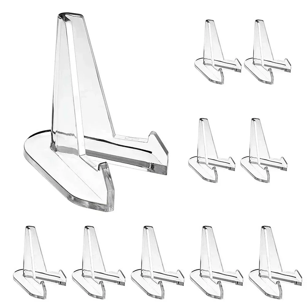 10pcs Clear Acrylic Coin Display Stand Holders Small Easel Rack Card       Commemorative Challenge