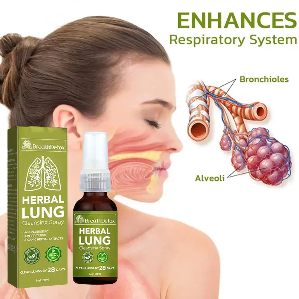 Herbal Lung Cleansing Spray Breath Detox Herbal Lung Cleanse Spray, Herbal Lung Cleanse Mist -