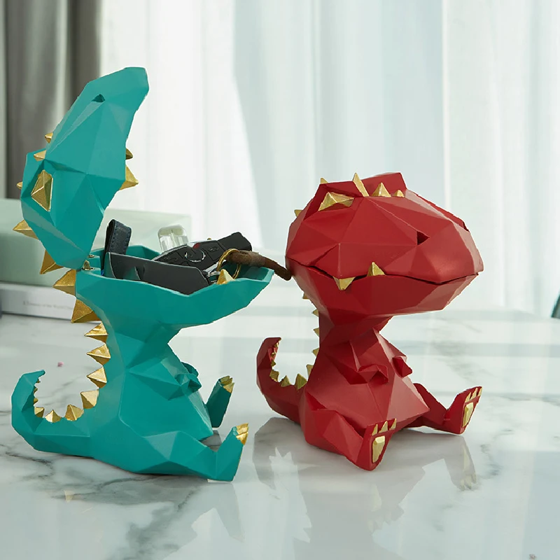 Kreative Geometrie Dinosaurier Lagerung Ornamente Harz Figur Cartoon Tiere Lagerung Ornamente