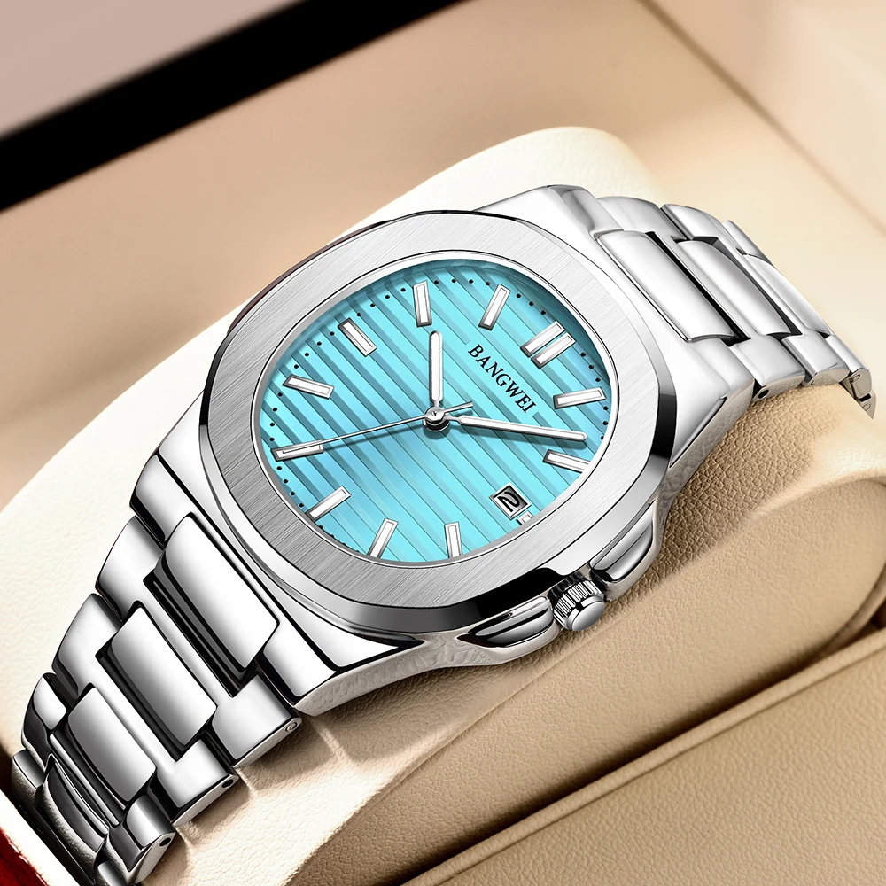 2024 New LIGE Luxury Watch Men Business Waterproof Male Clock Luminous Date Stainless Steel Square