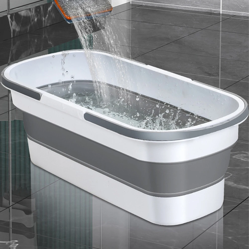 Rectangular Fishing Bucket Portable Plastic Washing Basin Collapsible Space-Saving Large Capacity
