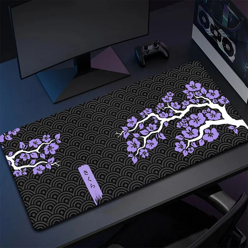 Mouse Pad Sakura Large Gamer Mousepad Purple Cherry Blossom Keyboard Mat XXXL Mouse Mat Pc