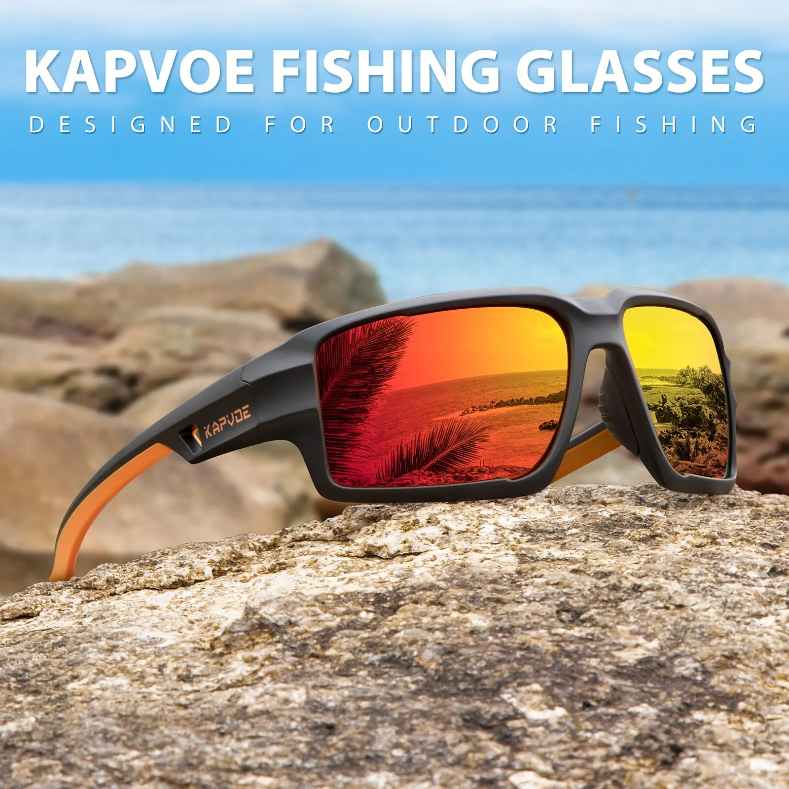 Kapvoe High Quality Polarized Fishing Sports Sunglasses for Men Women Ultra Lightweight Cycling