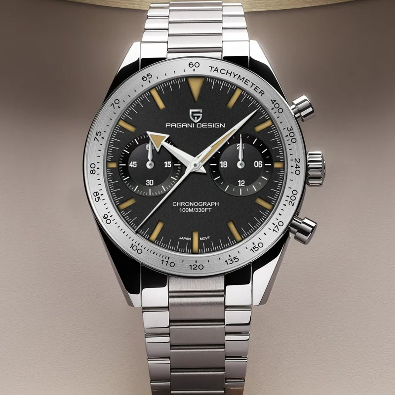 PAGANI DESIGN 2023 Mens watches Moon Quartz  Watch men speed Sport waterproof Chronograph AR