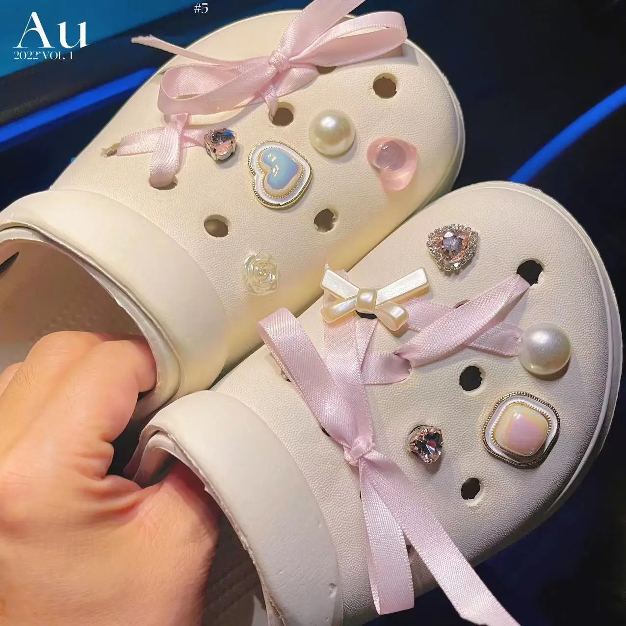 Shoe Charms for Crocs DIY Ballet Ribbon Detachable Decoration Buckle for Croc Shoe Charm Accessories