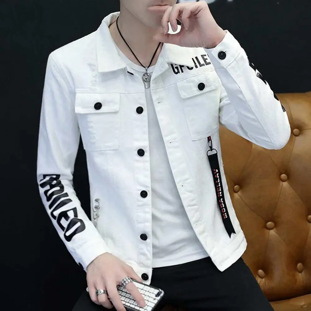 Spring And Autumn Jeans Coat Men's Korean-style Fashion Students Handsome Versatile Jacket MEN'S
