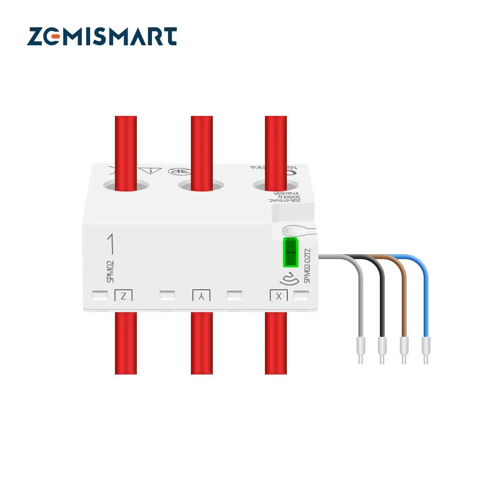 Zemismart Tuya Zigbee WiFi 3 Phase Energy Meter Power Monitoring Real-time Measure Consumption 63A