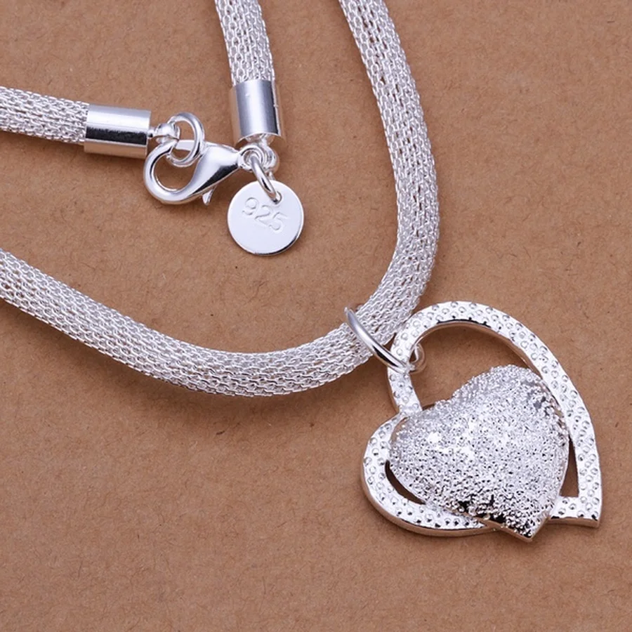 925 Sterling Silver Necklace Gorgeous Charm Fashion  Heart Wedding Lady Love for Women Noble Luxury