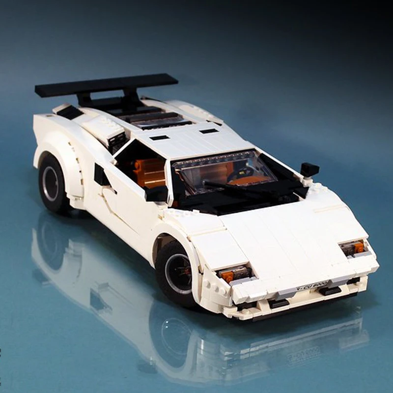 1251Pcs MOC Lamborghiningeds LC5000 Countach Quattrovalvole Building Blocks Vehicle Model Classic