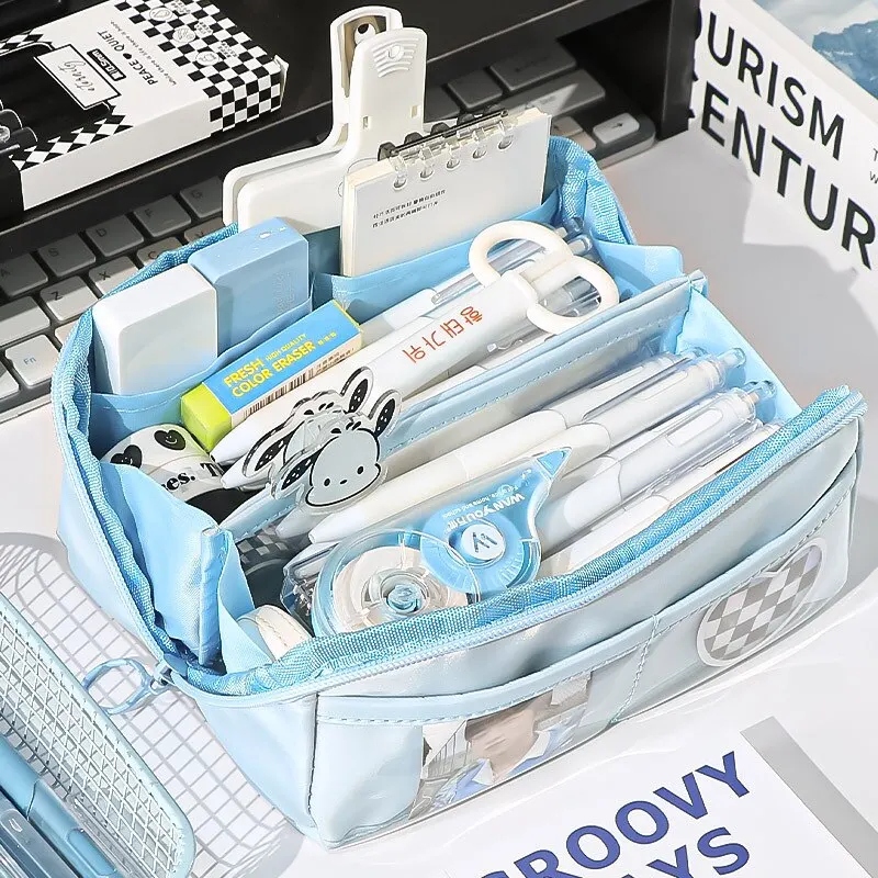 Multi Layer Prisms Large Capacity Transparent Pencil Case Multifunctional Simple and High Appearance