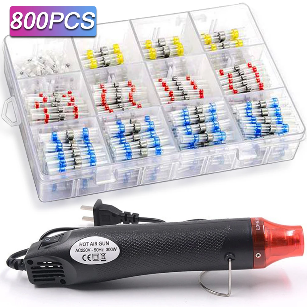 800/400/50PCS Heat Shrink Butt Waterproof Solder Seal Wire Cable Splice Terminal Kit Crimp Terminals