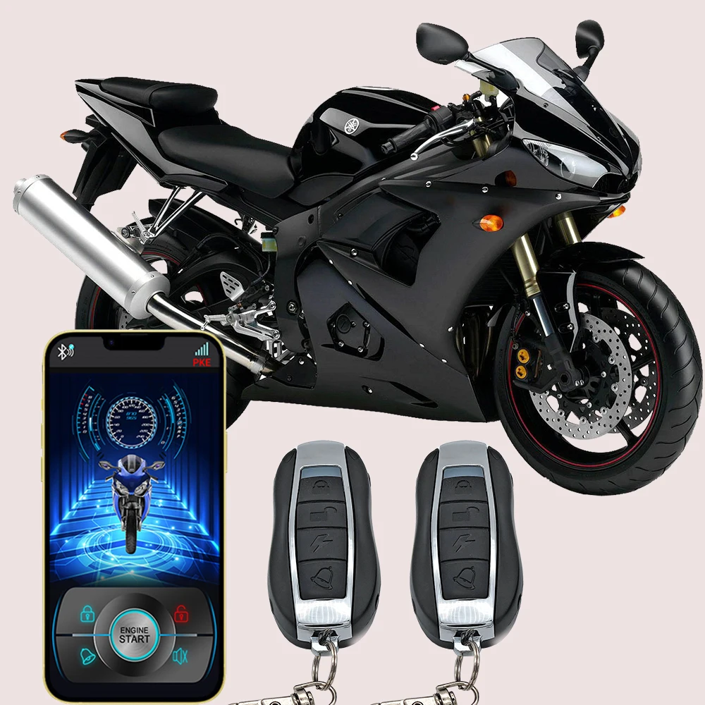 Motorcycle Burglar Alarm Smart Phone APP Control Remote Start Up Lock Unlock Vibration Warning