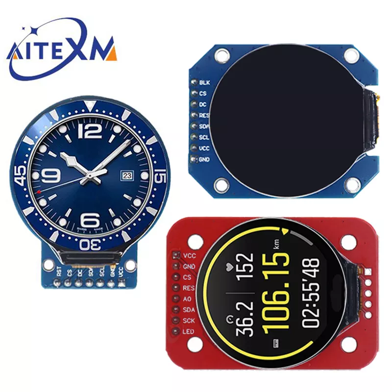 TFT Display 1.28 Inch TFT LCD Display Module Round RGB 240*240 GC9A01 Driver 4 Wire SPI Interface