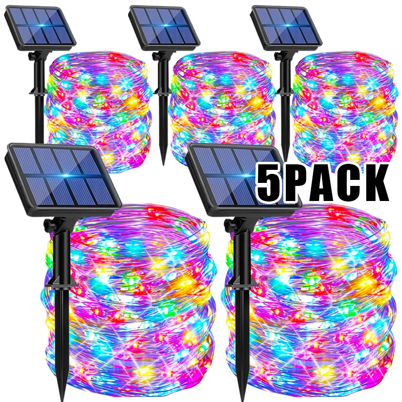Outdoor LED Solar Fairy Lights Christmas Decoration Waterproof Solar Garland 8Mode Lights For Xmas