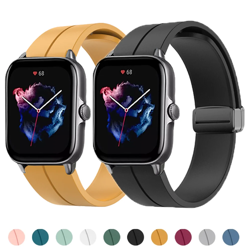 Fivela Magnética para Amazfit, Correia Bip, Pulseira para GTS 2, 4, 3, 2e, GTS 2 Mini, GTR 4, 2, 3