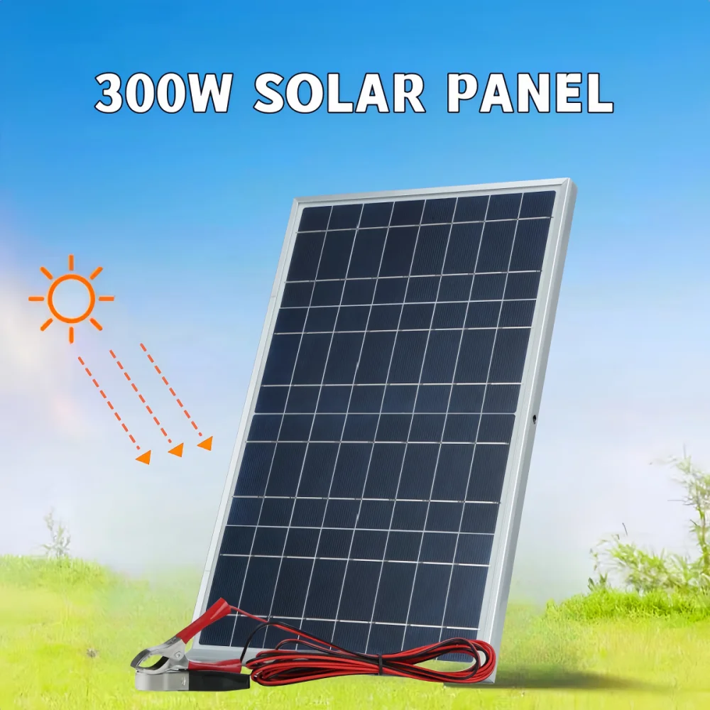 300W Solar Panel 12V Portable Solar Cell Outdoor Rechargeable Solar Kit Household Solar Generator