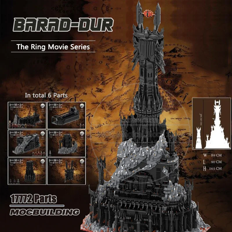 UCS Barad-Dur Moc Building Blocks Rings Movie Dark Tower Technology Bricks DIY Assembly Sets
