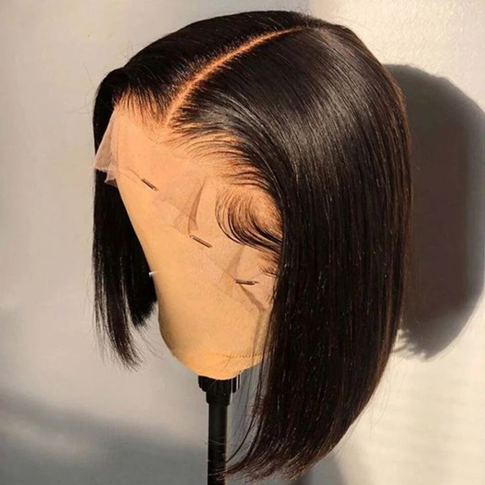 13X4 Lace Front Wig Pre Plucked Human Hair Wigs For Women Wigs Short Straight Bob Wigs Remy