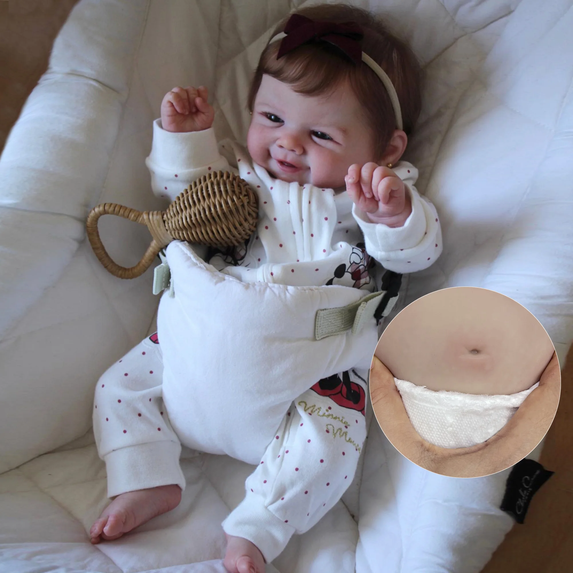 18 "vivienne Jungen/Mädchen Ganzkörper Silikon Vinyl Puppe gemalt Baby puppe mit verwurzelten Haaren