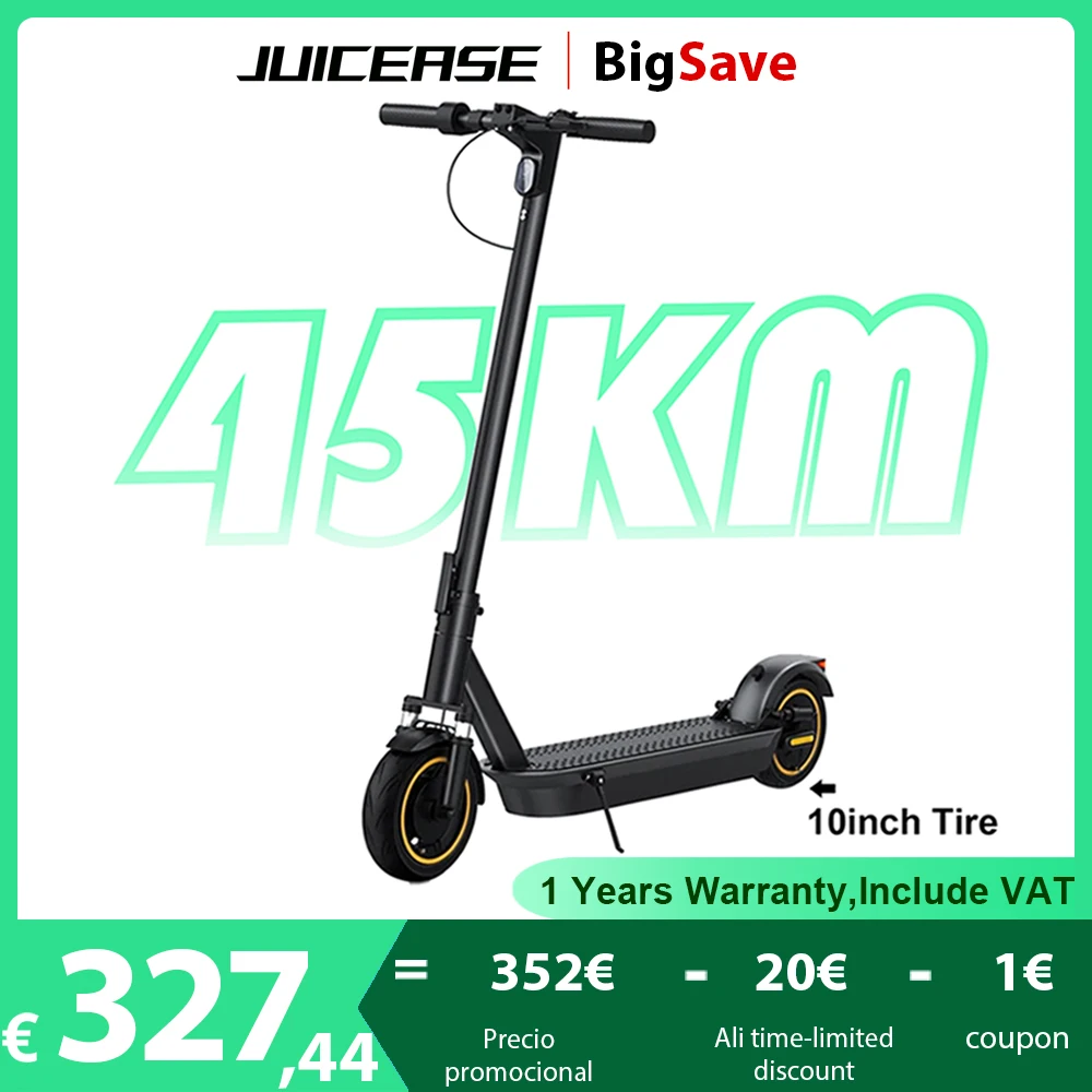 JUICEASE ESMax 500W/1000W elektrische scooter Max. snelheid 35 km/u E-scooter Volwassenen 45 km bereik Opvouwbare mobiliteit Ele