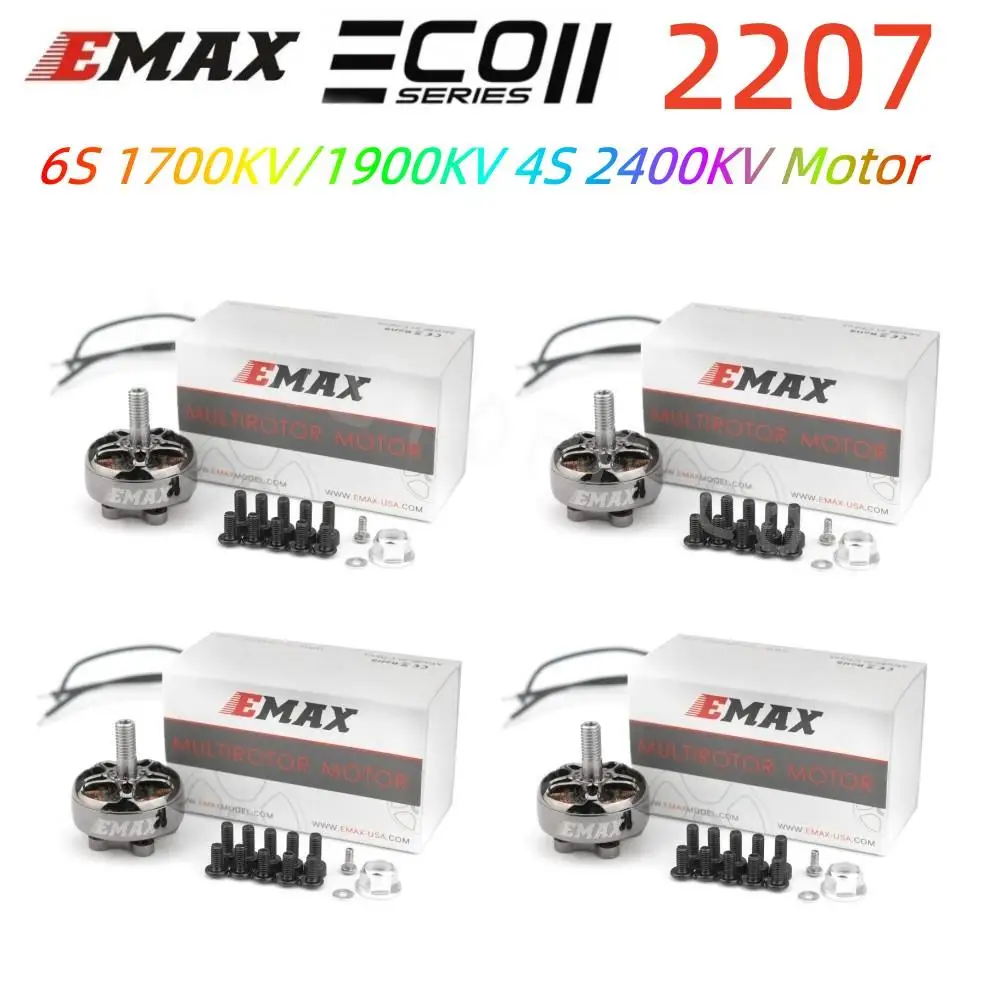 1/2/4PCS EMAX ECO II Serie 2207 Motor 6S 1700KV/1900KV 4S 2400KV bürstenlosen Motor CW für RC FPV