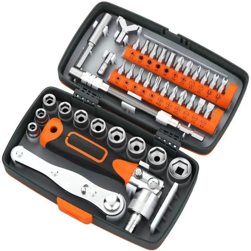 38 in 1 Screwdriver Set Retractable Household Multifunctional Plum Shaped Rice Word Ratchet