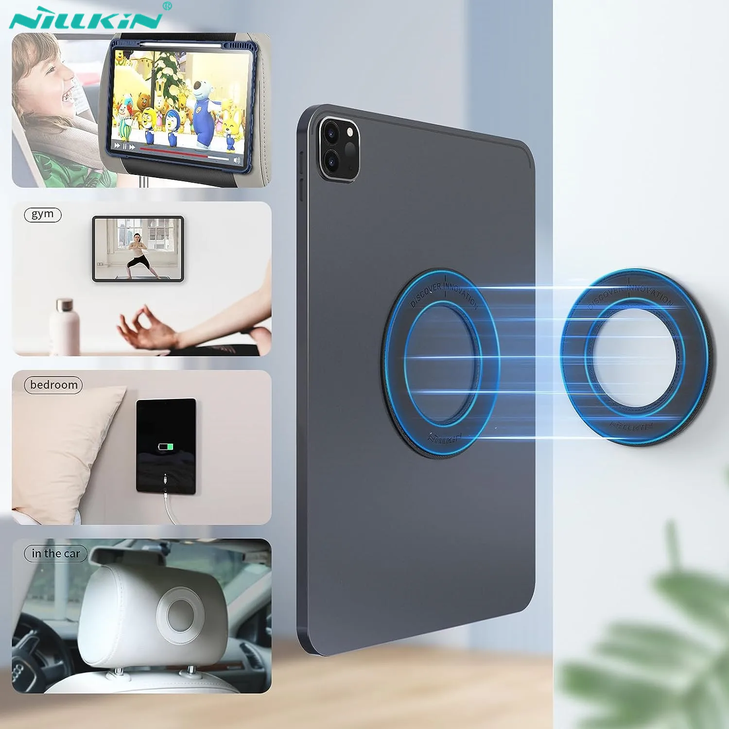 NILLKIN-Suporte Magnético para iPad Pro, SnapHold, Couro, Adesivo, Montagem em Parede, 11, 10.2,