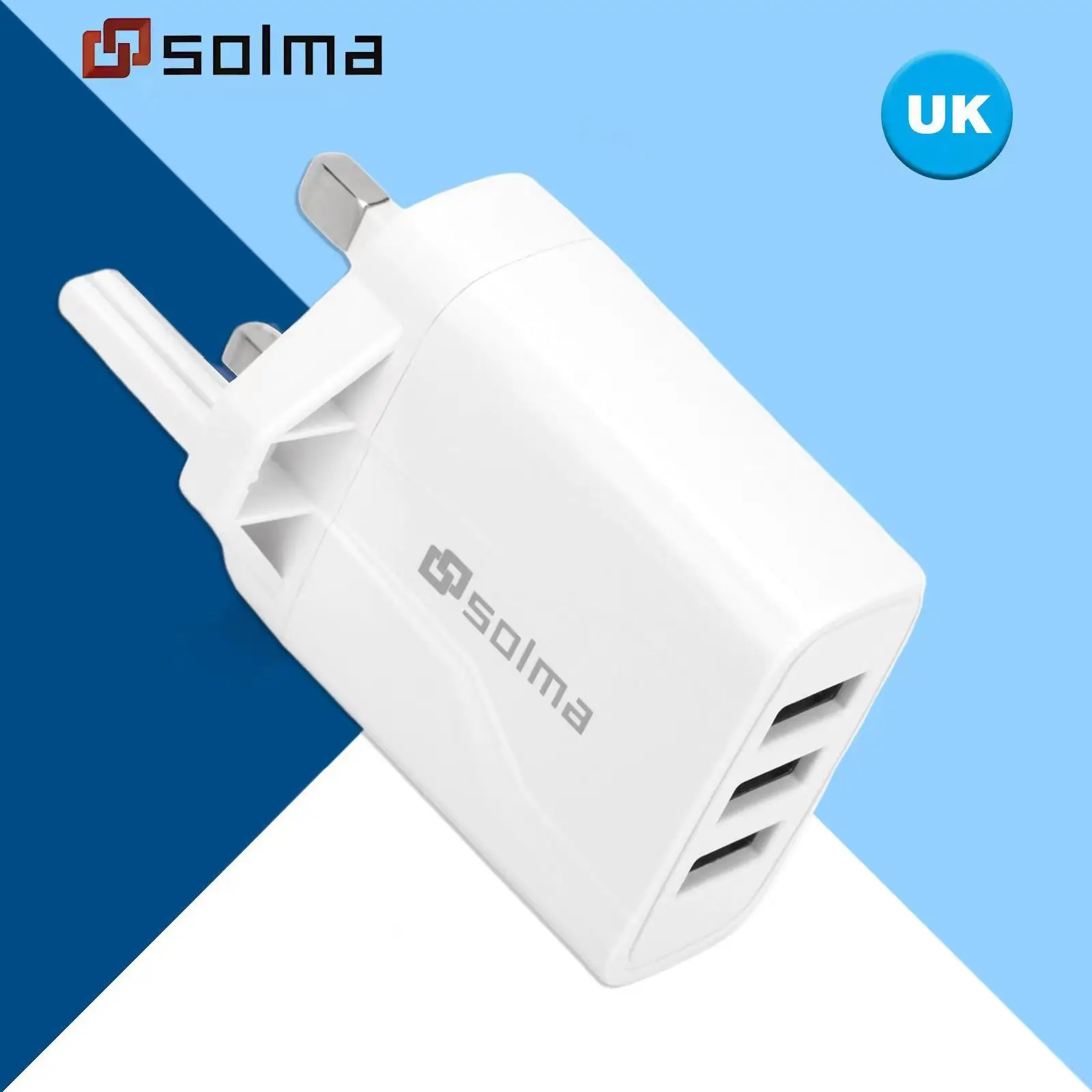 UK Standard 3 Ports USB Travel Charger Charge Wall Charging For iPhone 13 12 Samsung Xiaomi Mobile