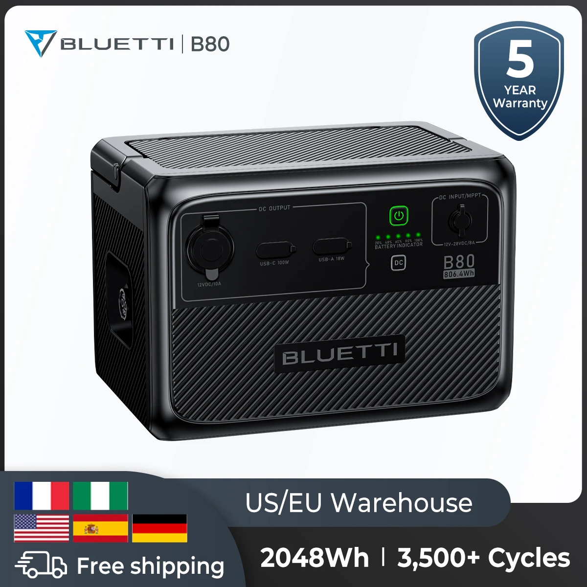 Bluetti b80 b80 806wh erweiterungs batterie lifepo4 batterie für bluetti ac60 kann eb3a/eb55/eb70s