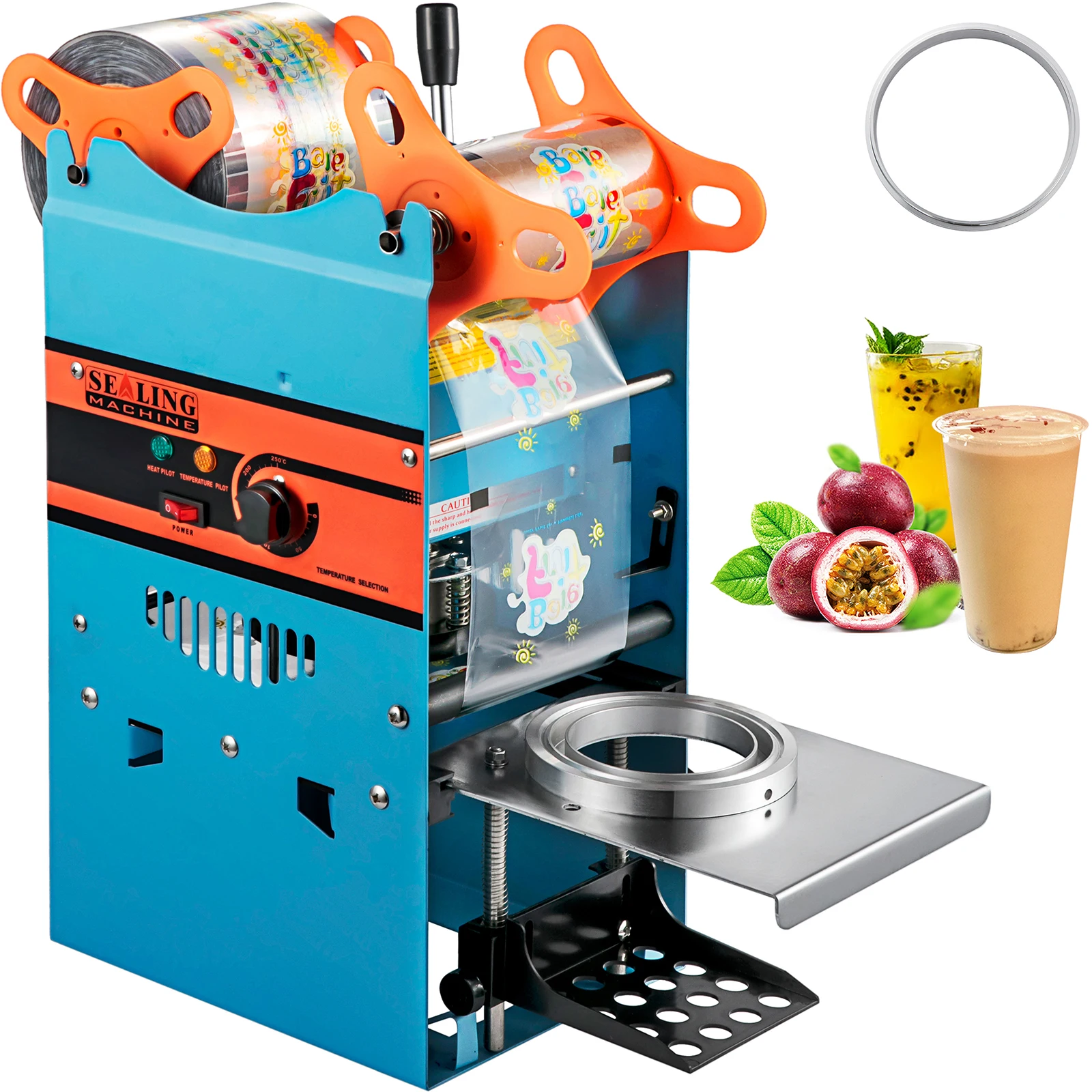 VEVOR Manuelle Becherverschließmaschine, 300–500 Tassen/Stunde, präzises Bedienfeld, robust, für