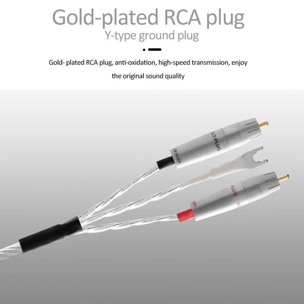 Odin 2 Silber Referenz Phonograph Kabel RCA Stecker mit Erdung kabel